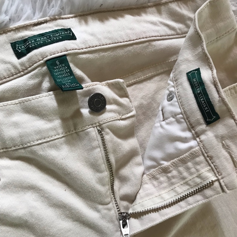LRL LAUREN JEANS CO. RALPH LAUREN CREAM SIZE 6 - Picture 7 of 8